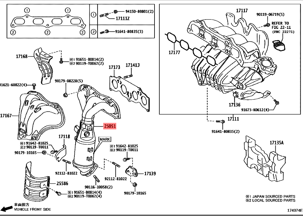 CONVERTER SUB ASSY EXHAUST MANIFOLD Toyota Camry 2007 2011