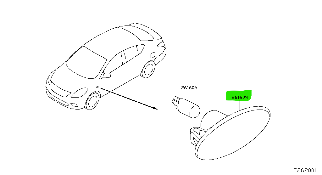 ペ*シ様 （9）Nissan Side Flash Lamp 26160-A01 ペ*シ様 （9）Nissan Side Flash Lamp 26160-A01 2 Pcs Front Side Fender