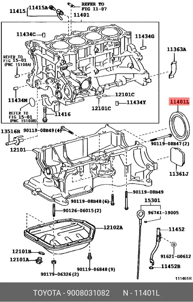 rear Crankshaft Oil Seal Toyota Camry 2007 - 2011