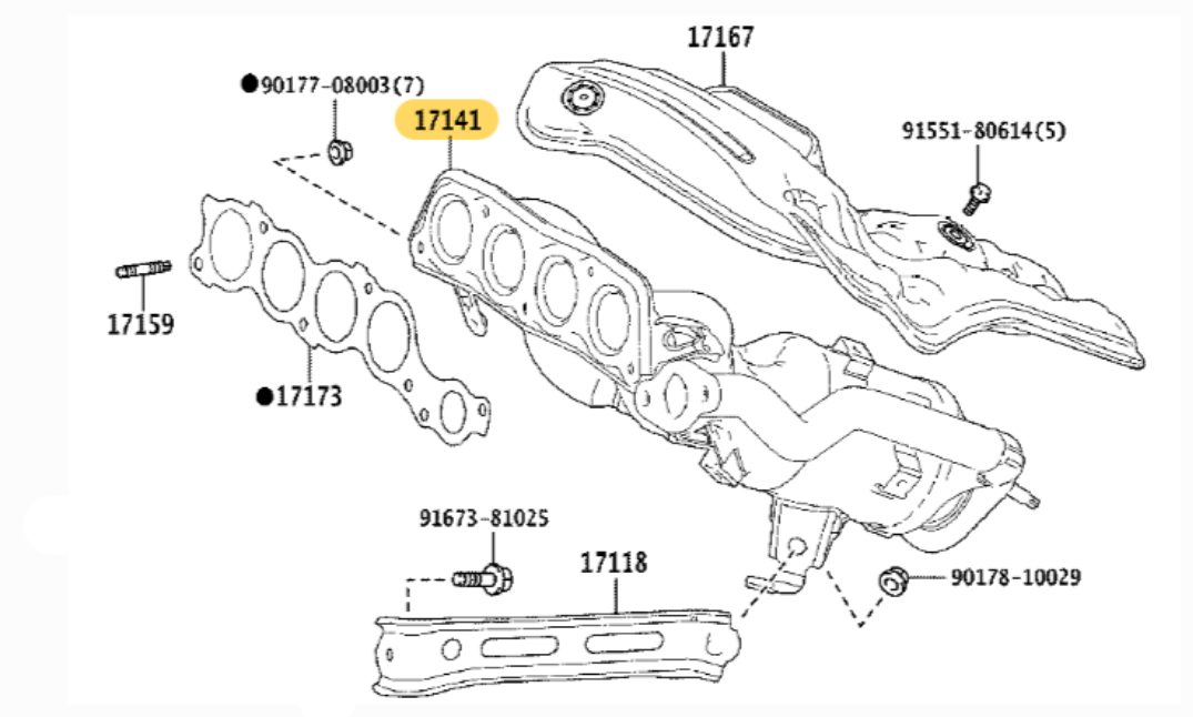 CONVERTER SUB ASSY EXHAUST MANIFOLD Camry 2018 2022 1714125030