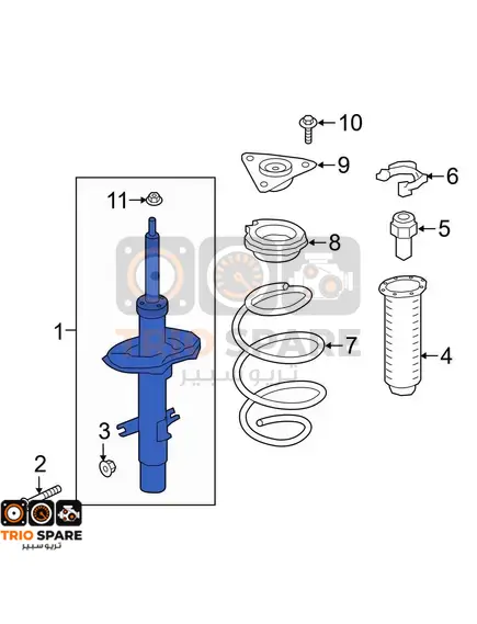 Nissan Altima Front Right Shock Absorber 2019 - 2022